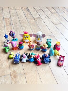 Mixed Character Toy Lot Furby Mario Kart Little People Animalville Sonic & More
